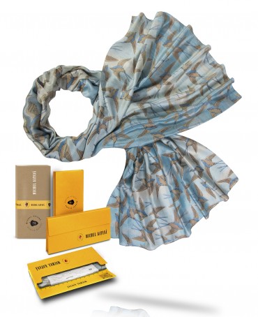 Палантин Женский SN40-OISEAUX/BLEU